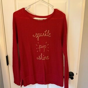 LOFT Vibrant Red Knit Sweater